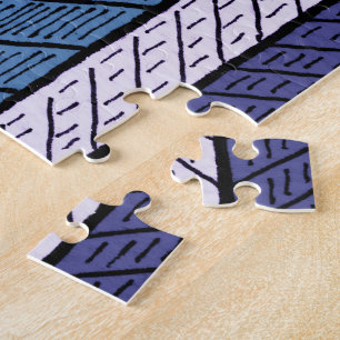 Puzzle mit schematisch formatierter Stadtgrafik