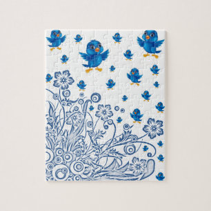 Puzzle mit schwarzen Vögeln für alle