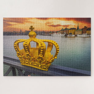 Puzzle mit Stockholmer Sonnenuntergang, Schweden
