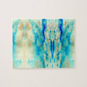 Puzzle mit türkisfarbenem Puzzle aus abstrakter Ku (Horizontal)