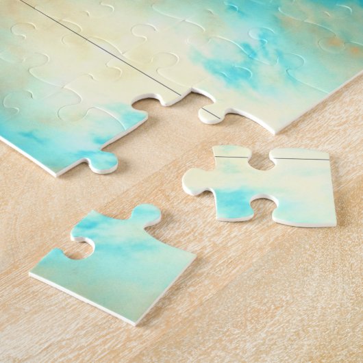 Puzzle mit türkisfarbenem Puzzle aus abstrakter Ku (Seite)