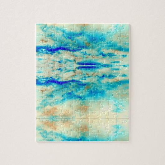 Puzzle mit türkisfarbenem Puzzle aus abstrakter Ku (Vertikal)