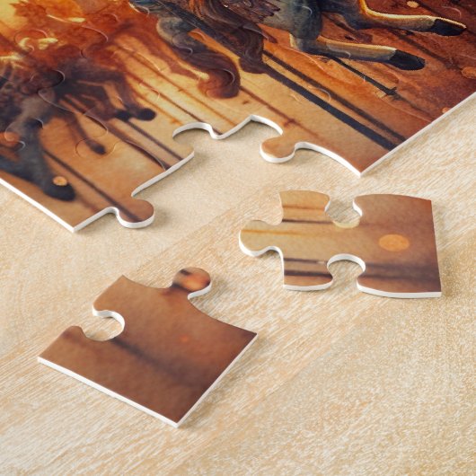 Puzzle mit Vintagem Karussellkarussell (Seite)