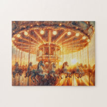 Puzzle mit Vintagem Karussellkarussell