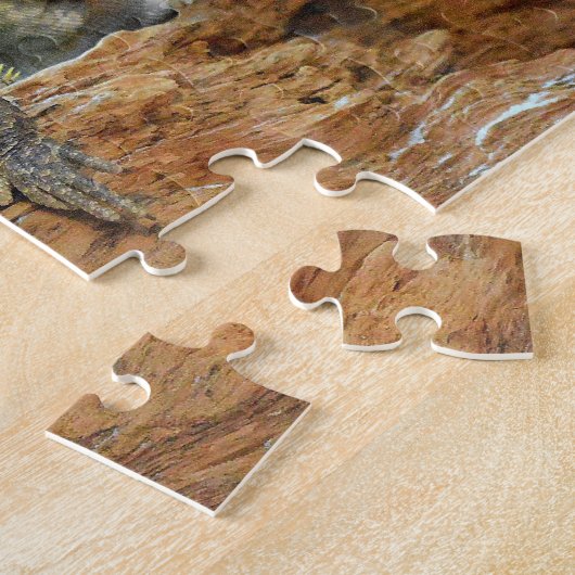 Puzzle mit zwei seltsamen Eidechsen (Seite)