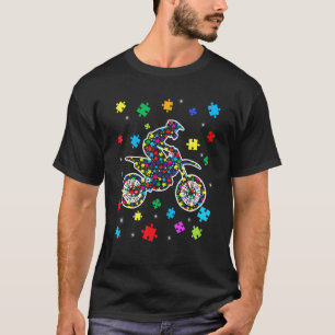 Puzzle Motocross Unterstützt Autismus-Bewusstsein T-Shirt