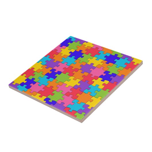 Puzzle Muster Jigsaw - Multicolor Stücke Fliese (Seite)