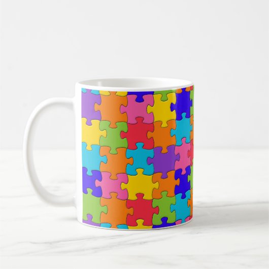 Puzzle Muster Jigsaw - Multicolor Stücke Kaffeetasse (Links)
