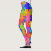 Puzzle Muster Jigsaw - Multicolor Stücke Leggings (Links)