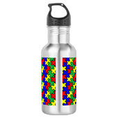 Puzzle nahtloses Muster Edelstahlflasche (Rückseite)