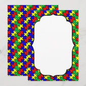 Puzzle nahtloses Muster Einladung (Vorne/Hinten)