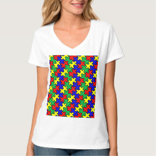 Puzzle nahtloses Muster T-Shirt