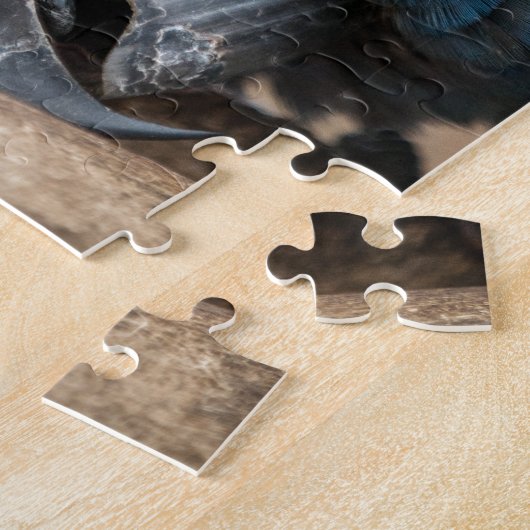 Puzzle niedlicher blauer HyazintheMacawpapagei (Seite)