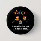 Puzzle Owl Autismus Bewusstsein Autistisches Kind Button (Vorderseite)