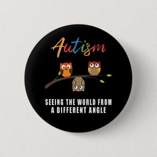 Puzzle Owl Autismus Bewusstsein Autistisches Kind Button