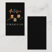 Puzzle Owl Niedlich Autismus Bewusstsein Autistisc Visitenkarte (Vorne/Hinten)