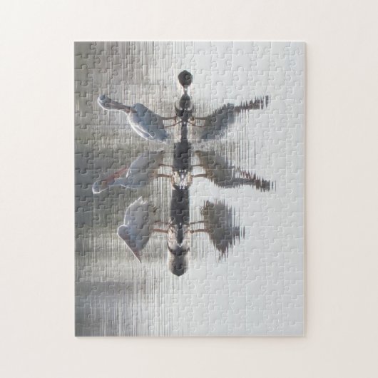 Puzzle - Pelikane und Reflektionen (Vertikal)