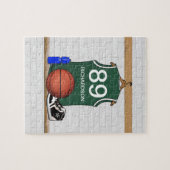 Puzzle personalisierter grüner Basketball-Jerseys (Horizontal)