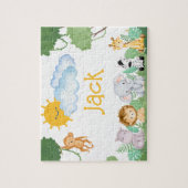Puzzle personalisierter Jungle Tiername (Vertikal)