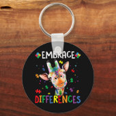 Puzzle Piece Autism Giraffe verkörpern Unterschied Schlüsselanhänger (Vorderseite)