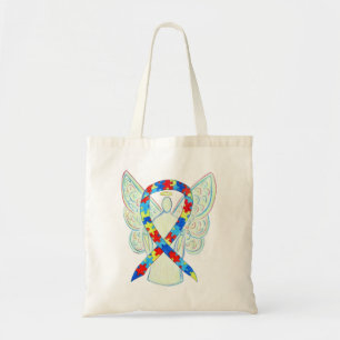 Puzzle Piece Awareness Ribbon Custom Art Toag Tragetasche