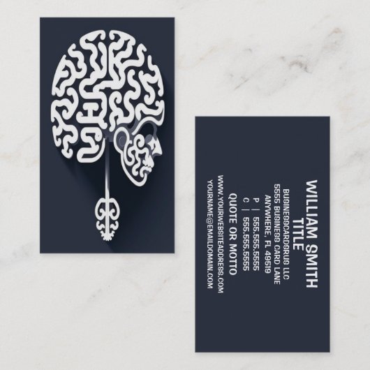 Puzzle Piece Brain Art Visitenkarte (Vorne/Hinten)