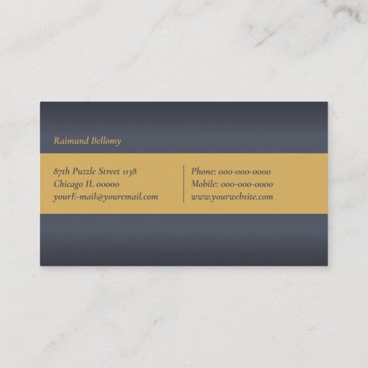 Puzzle Piece Business Card Visitenkarte (Rückseite)