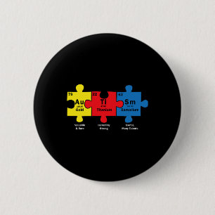 Puzzle Piece Chemieelemente Cool Autismus Awarene Button