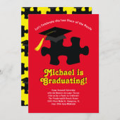 Puzzle Piece Graduierungsparty Einladung (Vorne/Hinten)