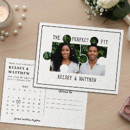 Puzzle Piece Photo Perfect Fit Wedding Ankündigungspostkarte
