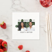 Puzzle Piece Photo Perfect Fit Wedding Serviette (Beispiel)