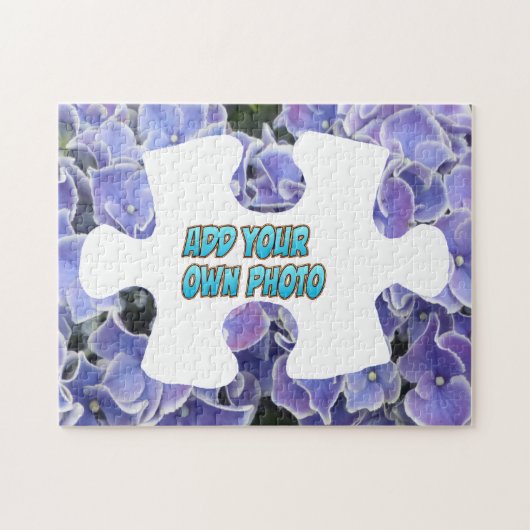 Puzzle Piece Puzzle: Blue Hydrangea, eigenes Foto (Horizontal)