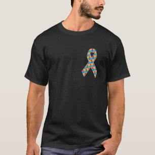Puzzle-Piece-Schleife in der Tasche Autismus-Bewus T-Shirt