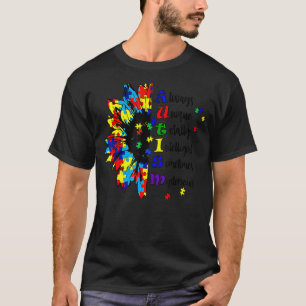 Puzzle Piece Sonnenblumen Autismus Sensibilisierun T-Shirt
