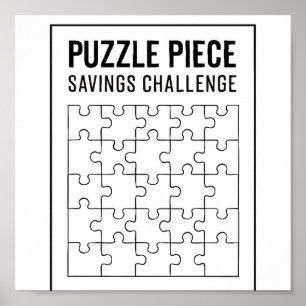 Puzzle Piece Sparen Challenge Tracker Poster