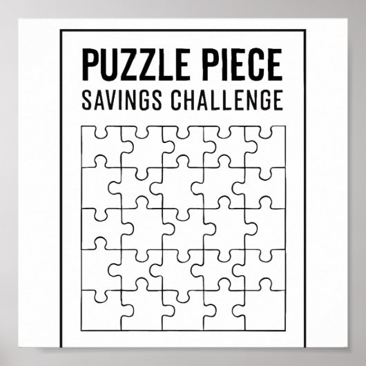 Puzzle Piece Sparen Challenge Tracker Poster (Vorne)