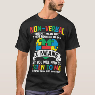 Puzzle Piece Unterstützung nicht verbaler Autismus T-Shirt