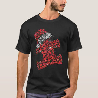 Puzzle Piece Weihnachtsmannmütze Weihnachts Autism T-Shirt