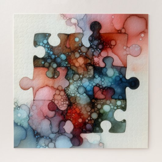 Puzzle Pieces Alcohol Ink (Horizontal)