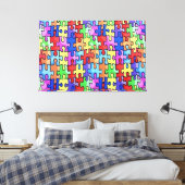 PUZZLE PIECES AUTISM 3 Panel Leinwand Mauer Art (Insitu (Schlafzimmer))