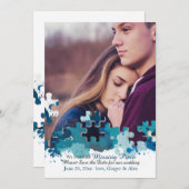 Puzzle Pieces Foto Ankündigung Datum freihalten (Vorne/Hinten)