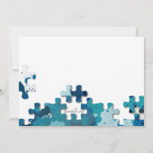 Puzzle Pieces Foto Hochzeit Einladung (Rückseite)