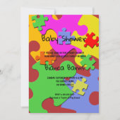 Puzzle Pieces Girl Babydusche Einladung (Vorderseite)