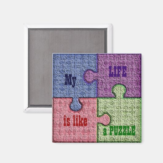 Puzzle Pieces Magnet (Vorderseite/Rückseite)