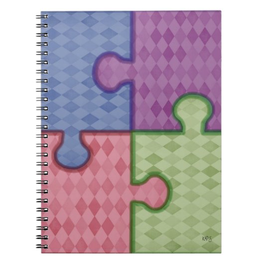 Puzzle-Pieces-Notebook Notizblock (Vorderseite)