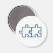 Puzzle Pieces Round Magnet (Vorderseite/Rückseite)