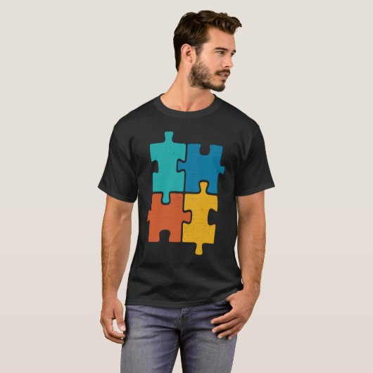 Puzzle Pieces Support For Spreading Autism Awarene T-Shirt (Vorne ganz)