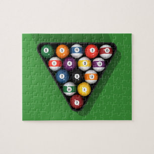 Puzzle: Pool Balls auf grünem Gürtel Puzzle
