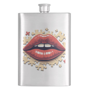 Puzzle-Pop-Lippen Flachmann