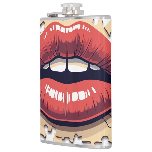 Puzzle-Pop-Lippen Flachmann (Links)